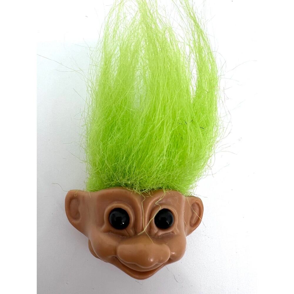 Vintage DAM Troll Doll Shoe Lace Cover Lace Hugger Green Hair Dark Eyes